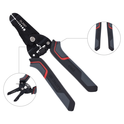 Инструмент для снятия изоляции Deli RS EDL2667, 180 мм, 0.6 - 2.6 мм фото 10