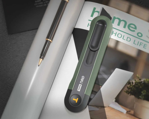 Набор ножей строительных Deli HS EHT4003L 3 шт (ножи 9мм/18мм/трапеция), Soft Touch, зеленый фото 3