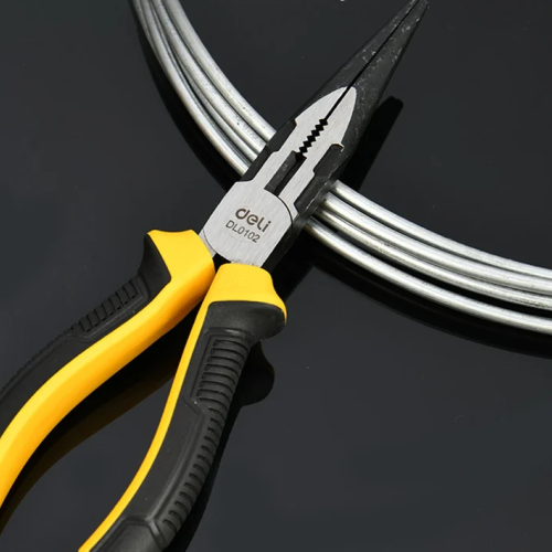 Длинногубцы Deli YS EDL0102, 200 мм, 2-х компонентные рукоятки фото 5