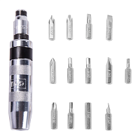 Отвертка ударно-поворотная с набором бит Deli YS EDL8901, 13 шт., металлический кейс