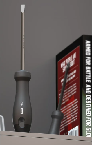 Отвертка двухсторонняя Deli HS HT1055 SL6, PH2x100 мм, Soft Touch, черный фото 3