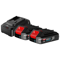 Комплект аккумуляторных батарей и зарядного устройства Deli RS EDE-CM20A2E, 2 АКБ, 2 А/ч, З/У 2А