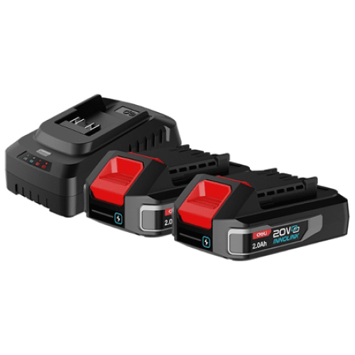 Комплект аккумуляторных батарей и зарядного устройства Deli RS EDE-CM20A2E, 2 АКБ, 2 А/ч, З/У 2А