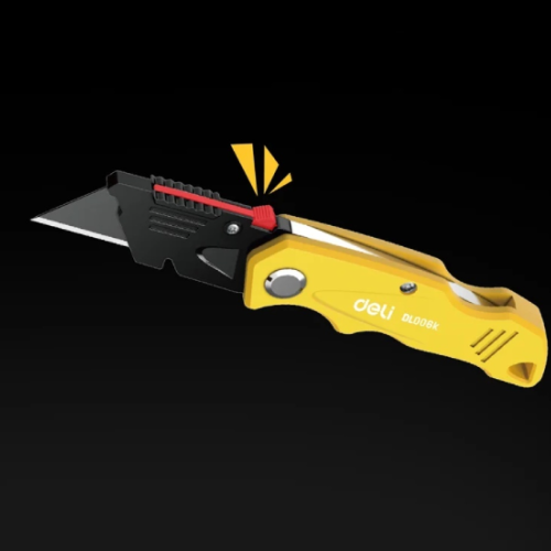 Нож строительный складной Deli YS EDL006K-4, 19 мм, трапеция, 4 шт. фото 7