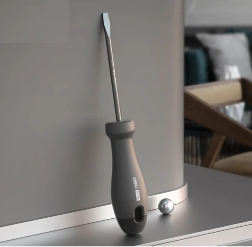 Отвертка Deli HS EHT1106 SL6x150 мм, Soft Touch, черный фото 2