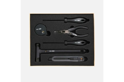 Набор ручного инструмента Deli HS EHT0006 6 предметов, Soft Touch, черный фото 9