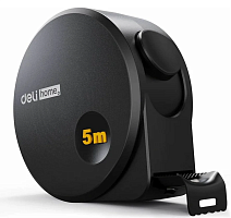 Рулетка Deli HS EHT8519 5 м/19 мм, Soft Touch, черный