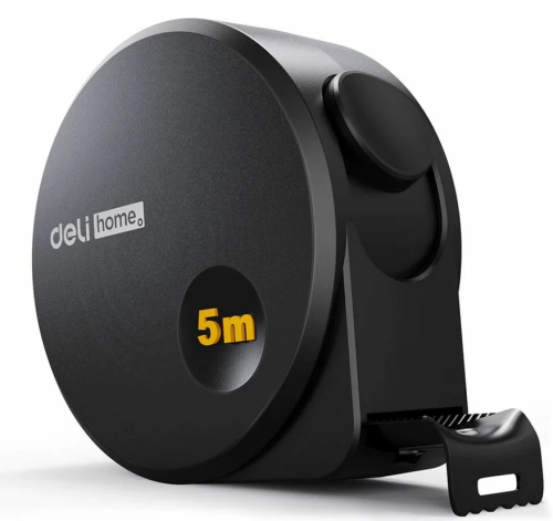 Рулетка Deli HS EHT8519 5 м/19 мм, Soft Touch, черный