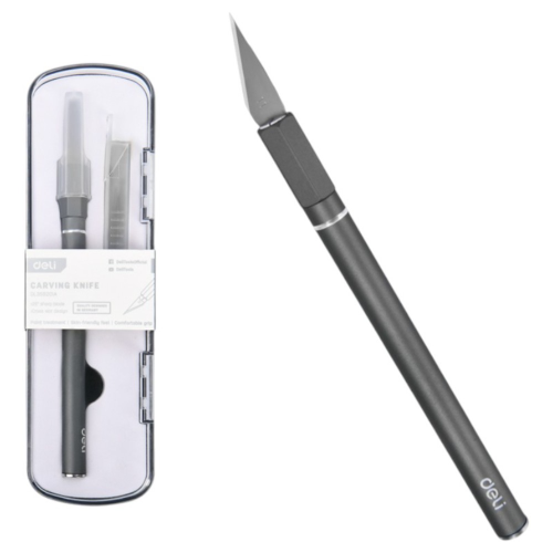 Нож-скальпель Deli YS EDL359201A, макетный, 146 x 9 мм, лезвия 10 шт. в комплекте