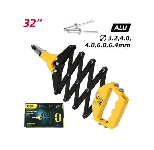 Заклепочник рычажно-складной Deli YS EDL236932 812 мм, 3.2-6.4 мм фото 2