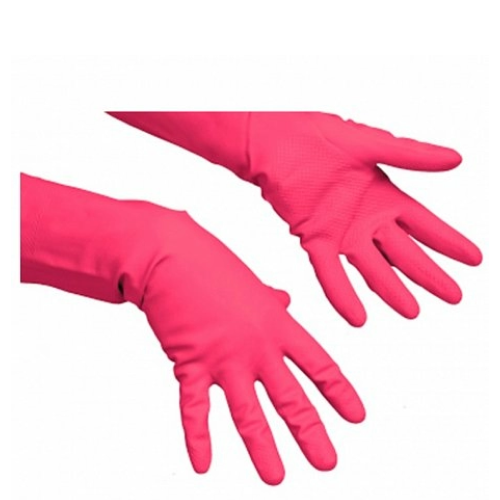 Перчатки хозяйственные "Vileda", суперпрочные с внутренним х/б покрытием, многоцелевые, красный