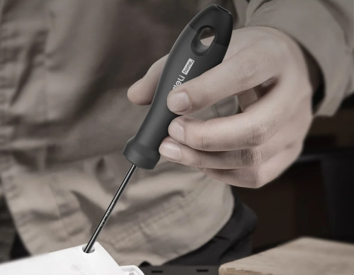 Отвертка Deli HS EHT1105 SL5x100 мм, Soft Touch, черный фото 3