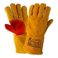 Краги спилковые "Arcticus" с подкладкой из х/б и флиса, усиленная ладонь, 35 см, размер 11