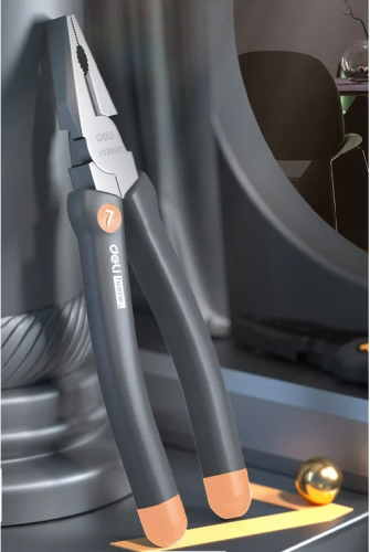 Плоскогубцы Deli HS HT2007C 180 мм, Soft Touch, оранжевый фото 2