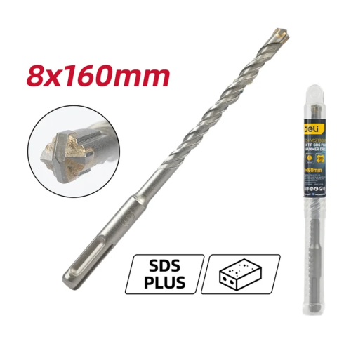 Бур по бетону Deli YS EDH-YCZ16008-E1, 8 x 160 мм, X-Tip, SDS-PLUS фото 2