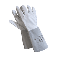 Краги спилковые, кожаные пятипалые BVB, 35 см, размер 14, серый