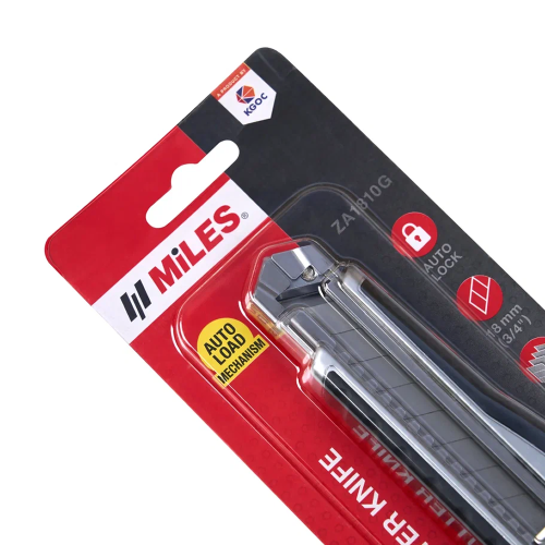 Нож строительный Miles "ZA1810G", 18 мм, усиленный фото 2