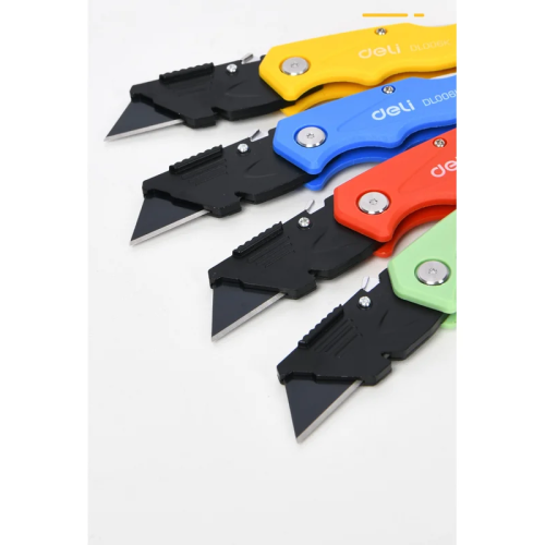 Нож строительный складной Deli YS EDL006K-4, 19 мм, трапеция, 4 шт. фото 9