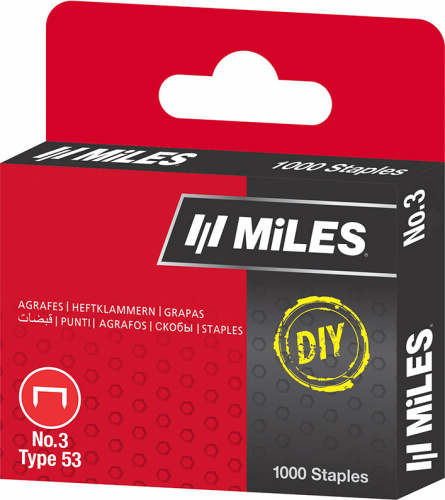 Скоба Miles NO.3-12MM DIY 12 мм, тип 53 1000 шт.