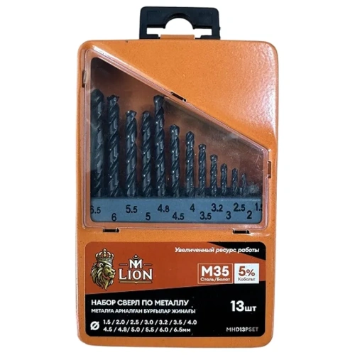 Набор сверл M-Lion MHD13PSET по металлу, 1,5-6,5 мм