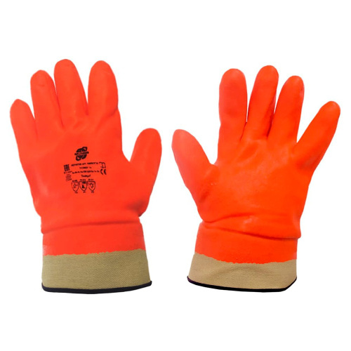 Перчатки трикотажные х/б нефтеморозостойкие с полным ПВХ покрытием Arcticus, манжет крага