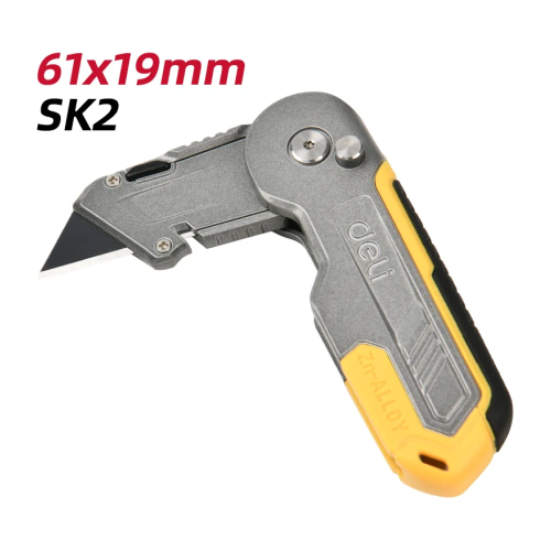 Нож строительный складной Deli YS EDL007Z, трапеция, 19 мм фото 2