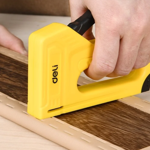 Пистолет скобозабивной Deli EDL238002, 25,5x15x3 см., желтый фото 3