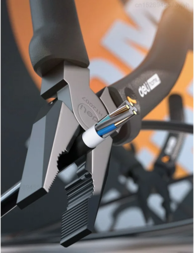 Плоскогубцы Deli HS EHT2007 180 мм, Soft Touch, черный фото 4