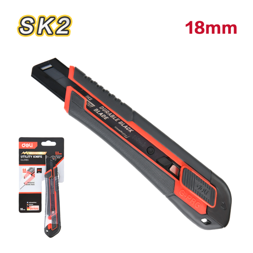 Нож строительный Deli YS EDL018G, 18 мм, универсальный фото 6