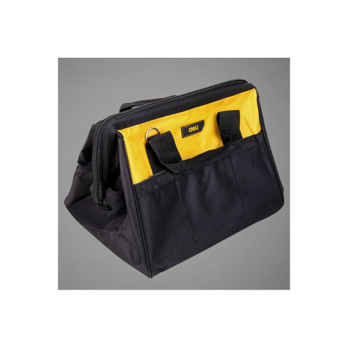 Сумка для инструментов Deli YS EDL-P2, 340х260х300 мм, ткань Oxford, черный, желтый фото 2