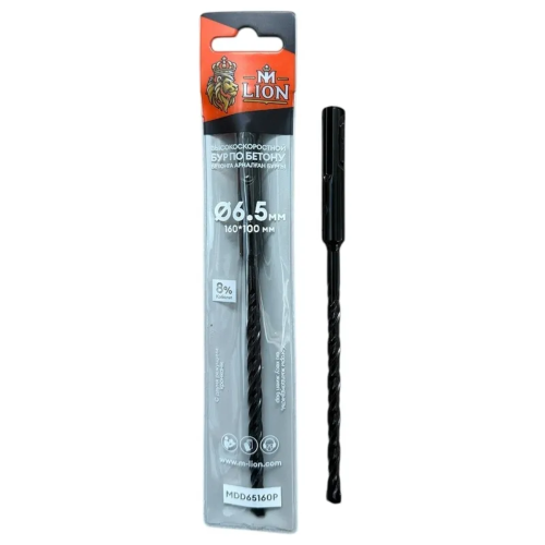 Бур M-Lion MDD65160P, по бетону, 6.5 х 160 мм, SDS+, двойная резьба