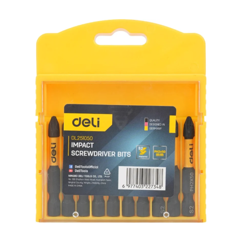 Бита  Deli YS EDL251050, ударная, 10 шт., PH2 x 50 мм фото 13