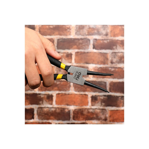 Съемники стопорных колец Deli YS EDL20521-4, 180 мм., набор 4 шт., желтый, черный фото 8