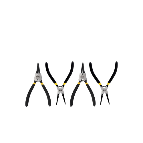 Съемники стопорных колец Deli YS EDL20521-4, 180 мм., набор 4 шт., желтый, черный фото 2