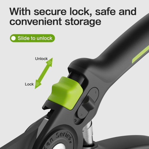 Секатор садовый Deli GS EDL-YL0004, 216 мм, SK5, черный фото 7