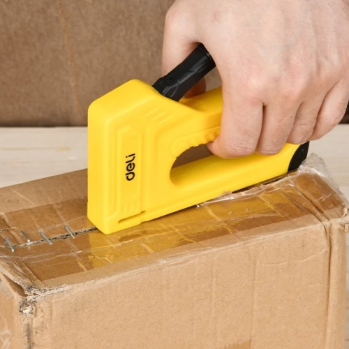 Пистолет скобозабивной Deli EDL238002, 25,5x15x3 см., желтый фото 5