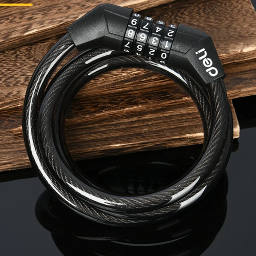 Замок тросовый велосипедный Deli YS EDL508051, 10 x 1200 мм, кодовый фото 4