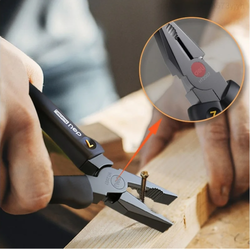 Плоскогубцы Deli HS EHT2007 180 мм, Soft Touch, черный фото 3