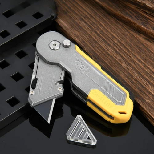 Нож строительный складной Deli YS EDL007Z, трапеция, 19 мм фото 6