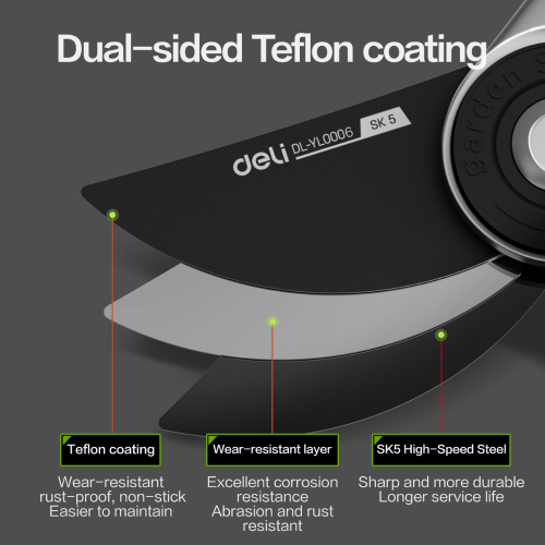 Секатор садовый Deli GS EDL-YL0006, 203 мм, серебристый/черный фото 6