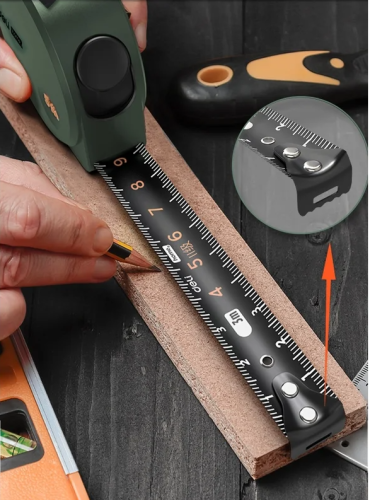 Рулетка Deli HS HT8316L 3 м/16 мм, Soft Touch, зеленый фото 4