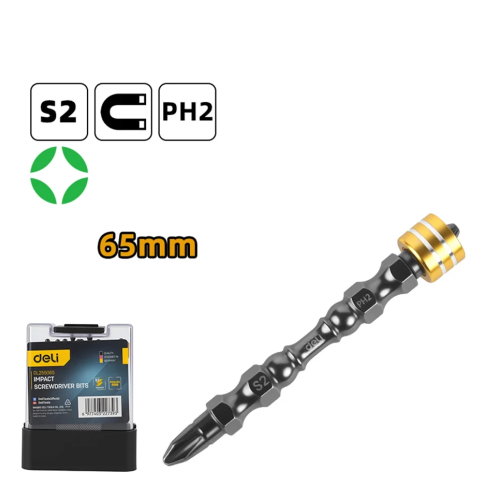 Бита Deli YS EDL255065, с ограничителем, 10 шт., PH2 x 65 мм, для ГКЛ фото 2