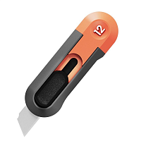 Нож строительный Deli HS HT4007C 80x25 мм, Soft Touch, оранжевый