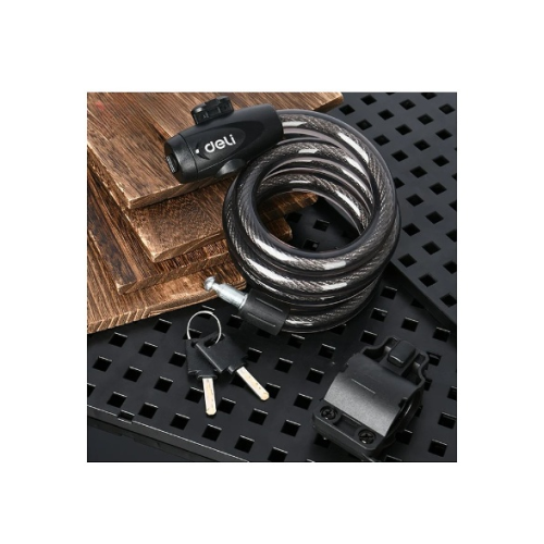 Замок тросовый велосипедный Deli YS EDL508063, 15х1200мм, ключи 2 шт фото 3