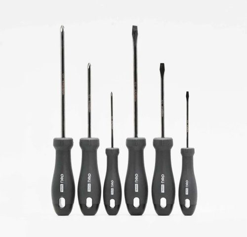 Набор отверток Deli HS EHT1006 6 шт, Soft Touch, черный фото 2