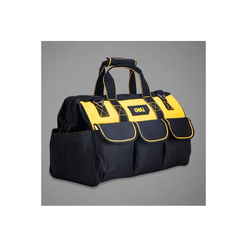 Сумка для инструментов Deli YS EDL430117, 400х200х270 мм, ткань Oxford, черный, желтый фото 2