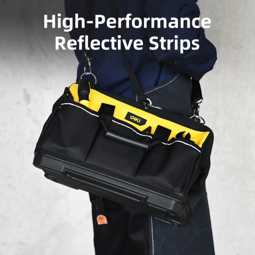 Сумка для инструментов Deli YS EDL586121, 450x260x300 мм, 13 карманов, ткань Oxford, пластиковое дно фото 4