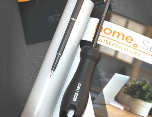 Отвертка двухсторонняя Deli HS HT1055 SL6, PH2x100 мм, Soft Touch, черный фото 6