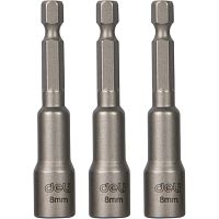Набор насадок шестигранных магнитных Deli YS EDL4808T, 8 мм, HEX 1/4", серебристый