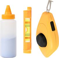 Шнур разметочный Deli YS EDL25 30 м, мел, уровень